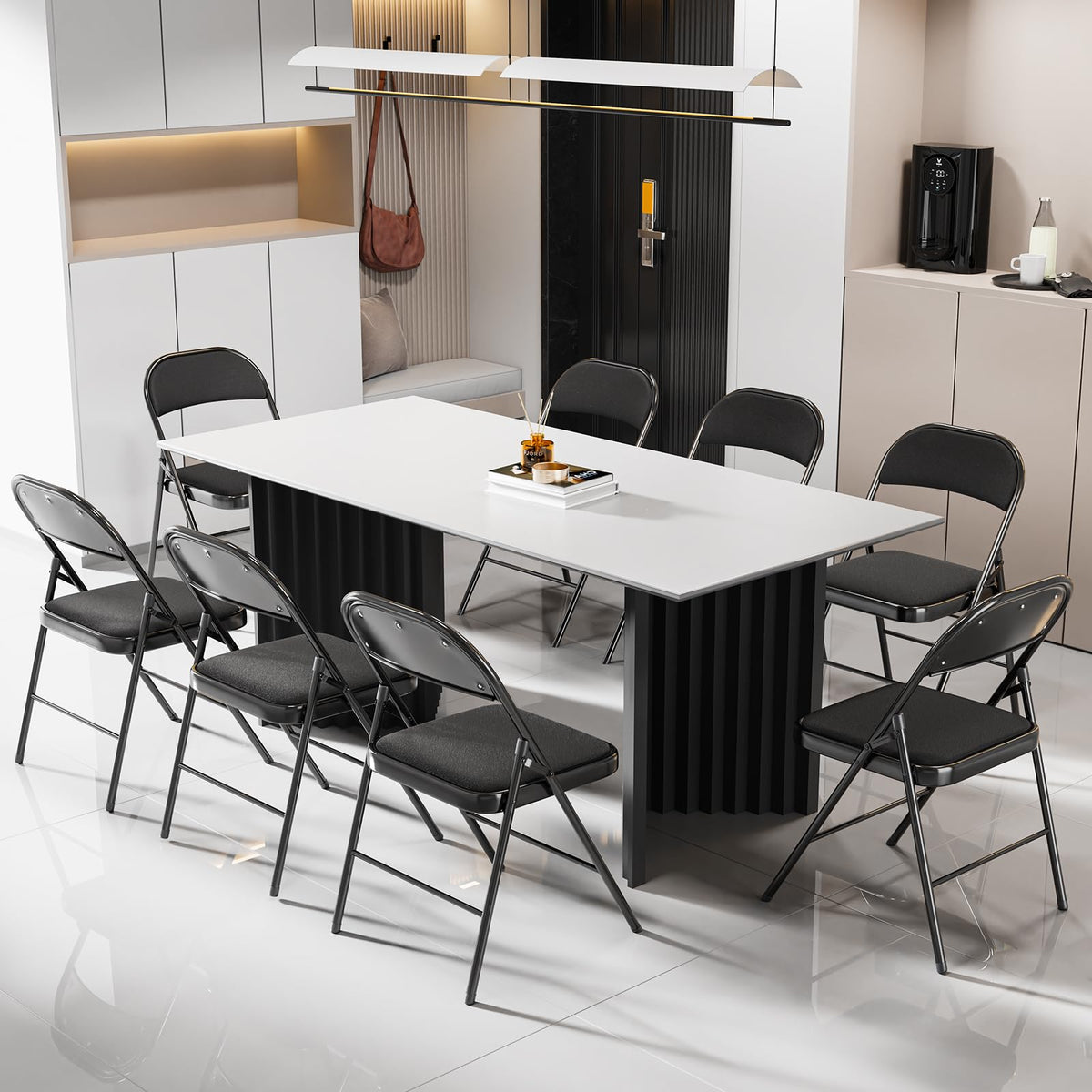 Black Fabric Padded Folding Chairs 10 Pack P4475