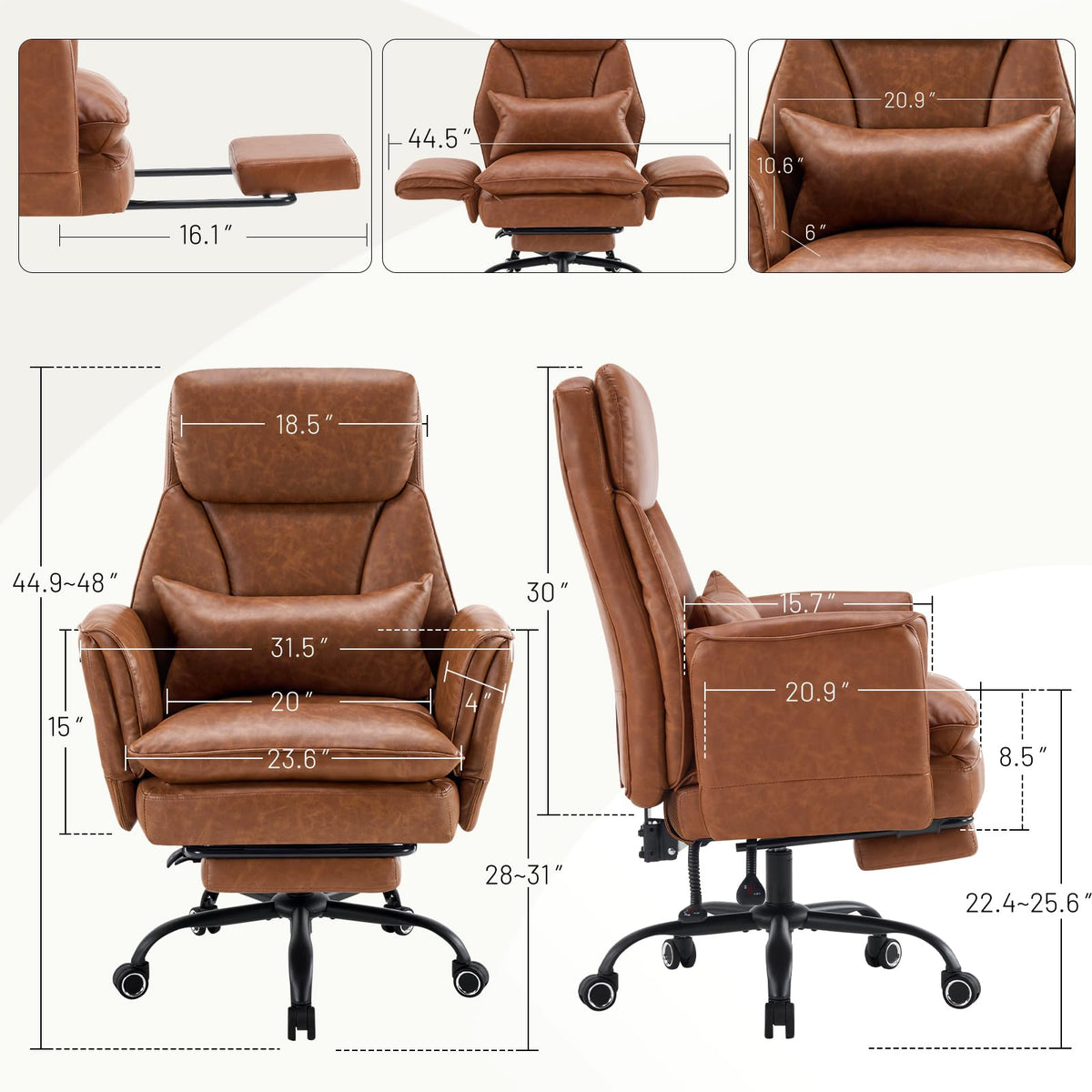 Big and Tall Ergonomic Office Chair with Footrest Q97430