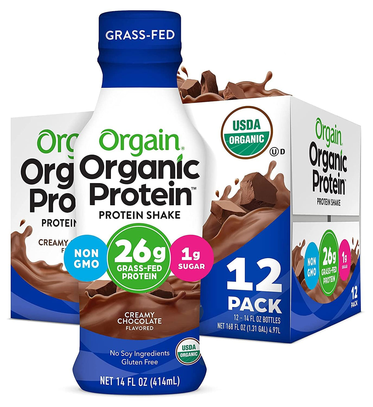 Chocolate 26g High Protein Whey Shake 14 oz 12pk N962913