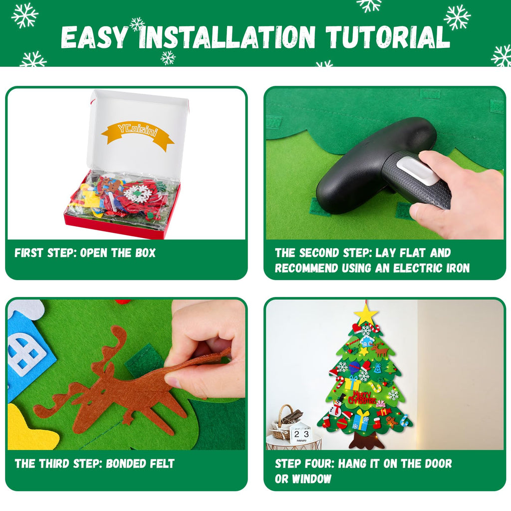 Felt Christmas Tree with 34 Ornaments M632726