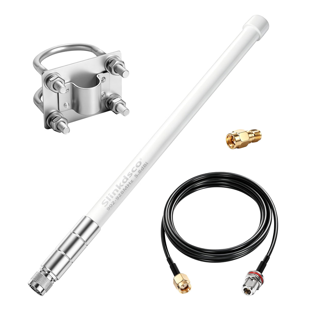 Waterproof 5.8dBi 915MHz Fiberglass Antenna with 20Ft Extension Cable R225569