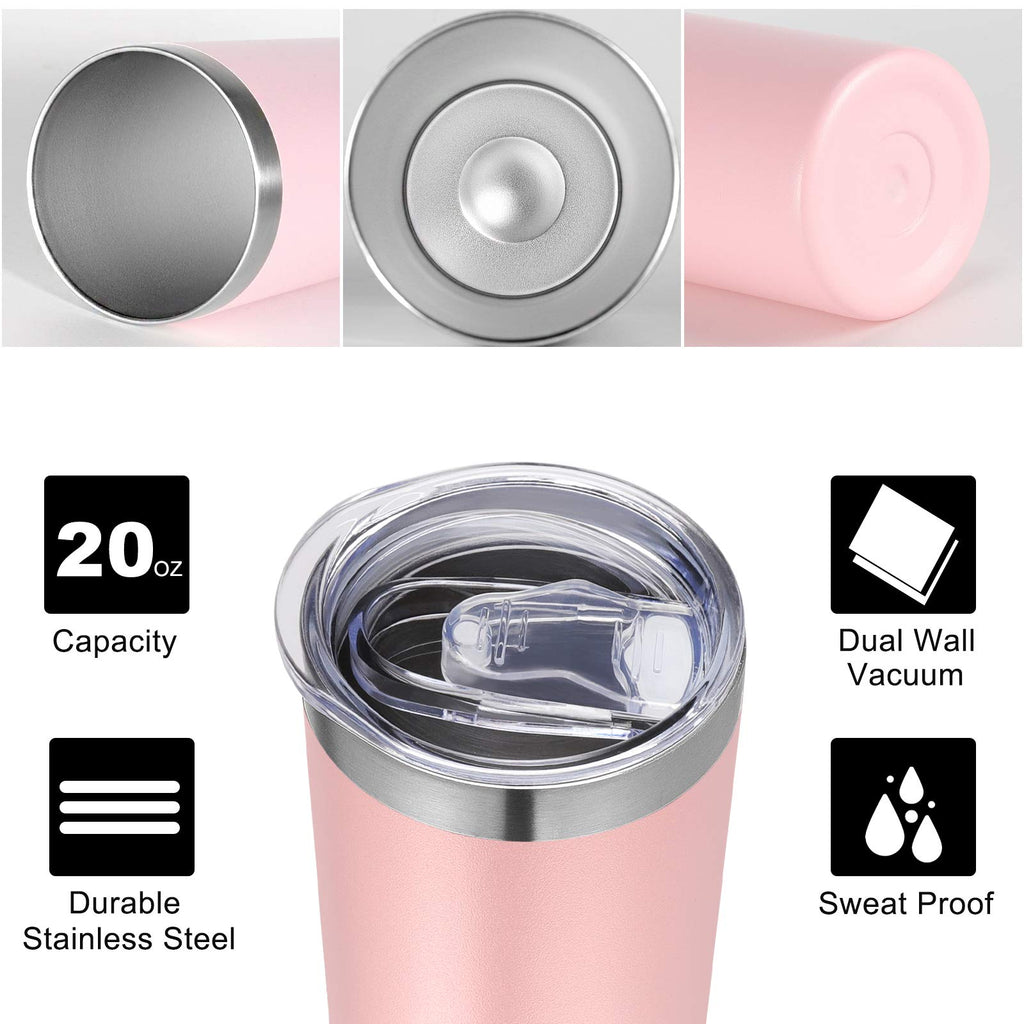 20 oz Stainless Steel Insulated Tumbler with Lid and Straw E758431