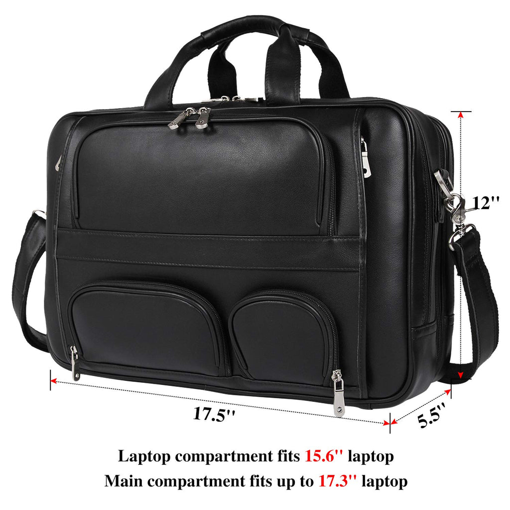 Cowhide Leather 17.3 Inch Messenger Bag Laptop Briefcase N49424