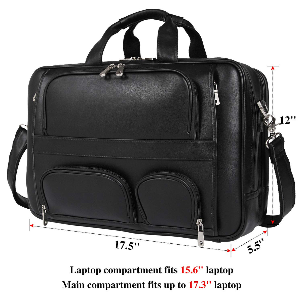 Cowhide Leather 17.3 Inch Messenger Bag Laptop Briefcase N49424