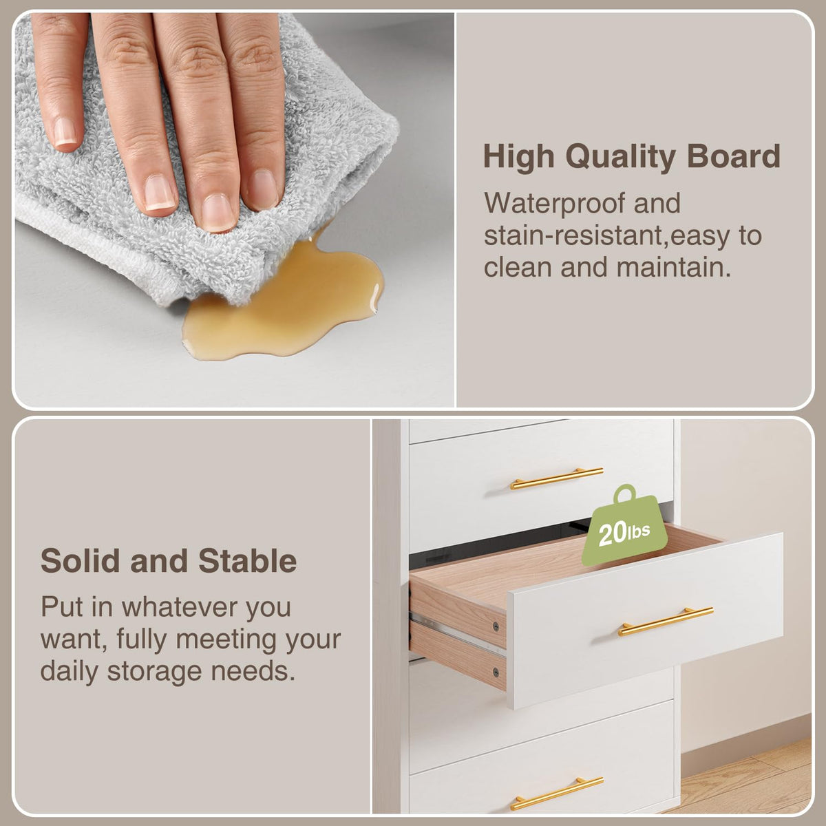 White 5 Drawer Dresser M402778