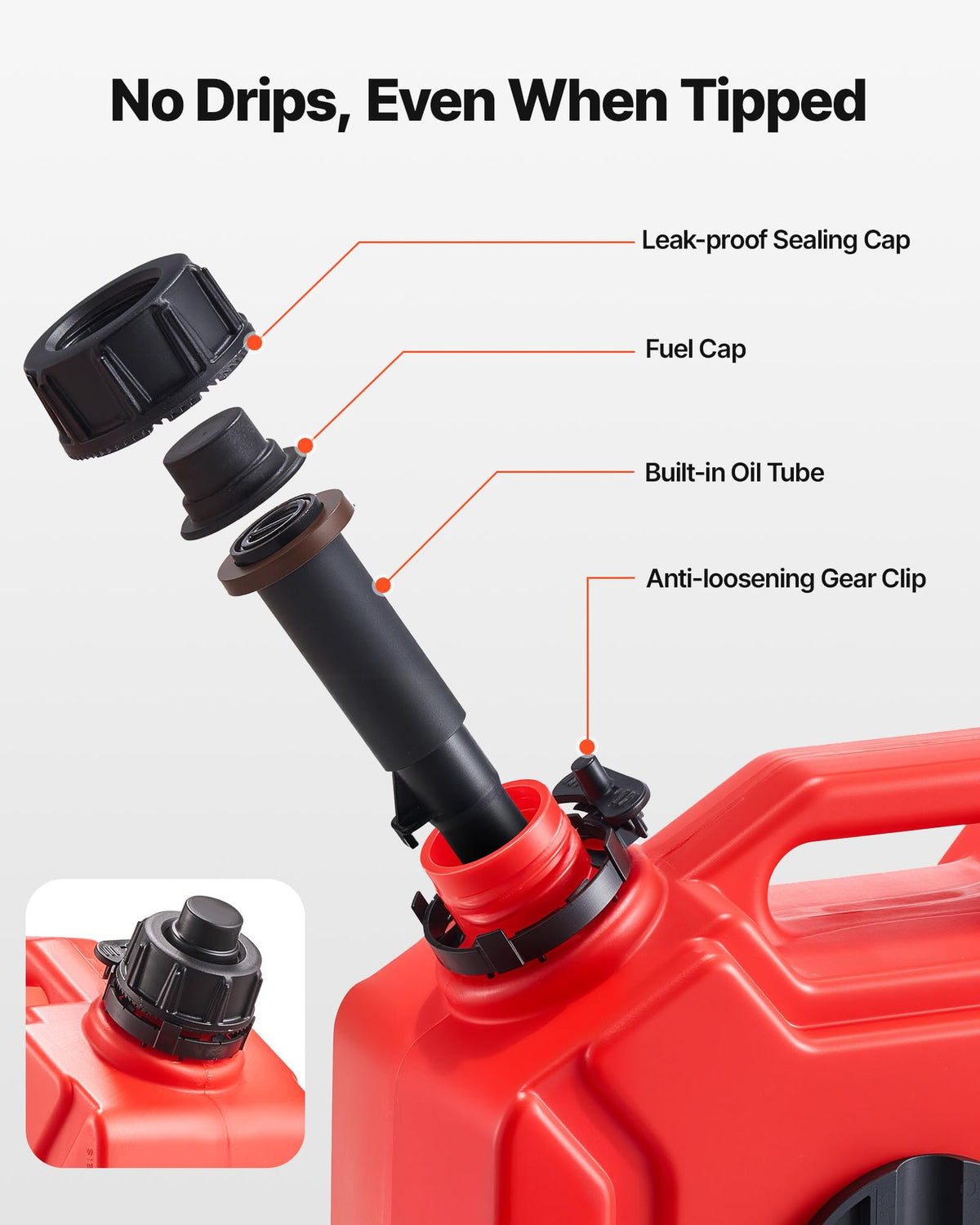 1.3 Gallon Gas Can with Spout and Lockable Bracket R94058