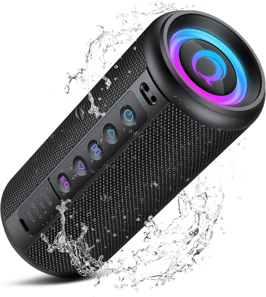 Black Portable Bluetooth Speaker with 20W Stereo Sound W9847