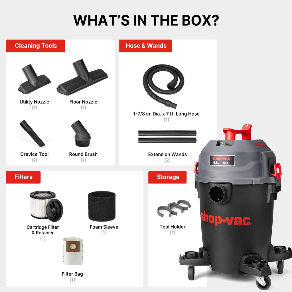 6 Gallon Wet and Dry Shop Vacuum J43371