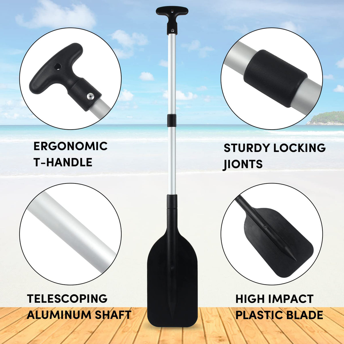 Telescoping Boat Paddle Collapsible Oar 2 Pack Z810666