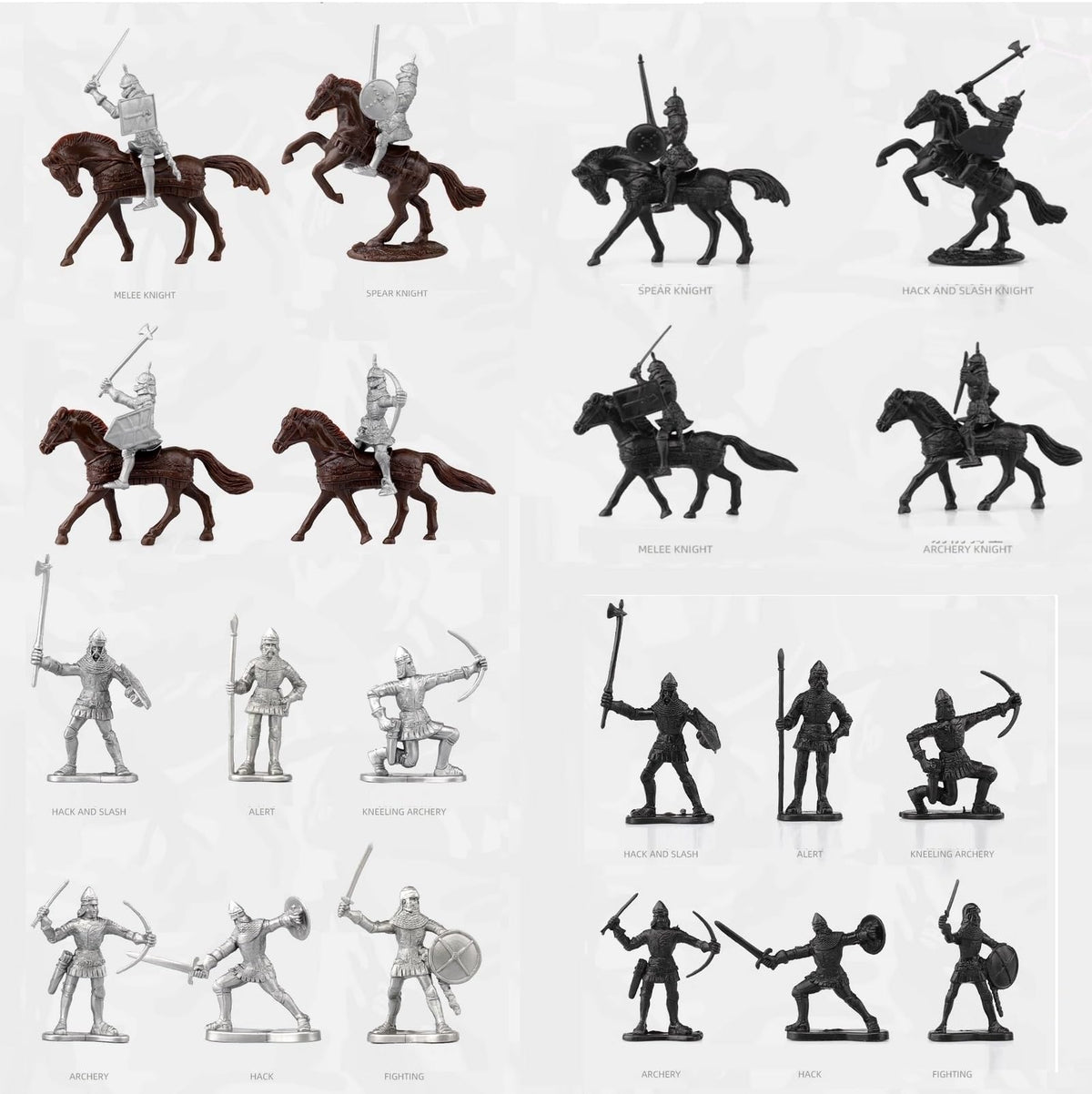 Medieval Knights Toy Soldier Cavalry Horses Set A207