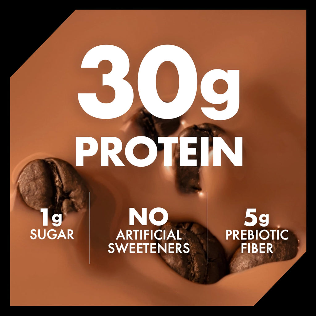 30g Protein Shake, Mocha Latte, 5g Prebiotic Fiber, 12 fl oz Bottle, 12 Count O303637