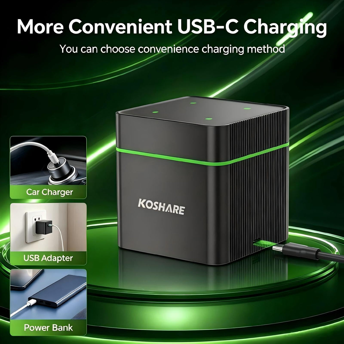 4 Pack 10000mAh Rechargeable NiMH D Cell Batteries with Charger F503492