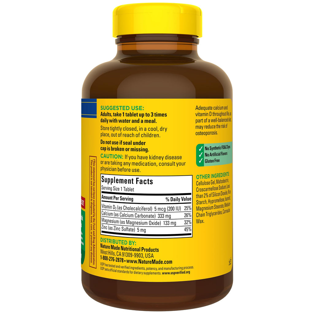 Calcium Magnesium Zinc with Vitamin D3, 300 Tablets U846