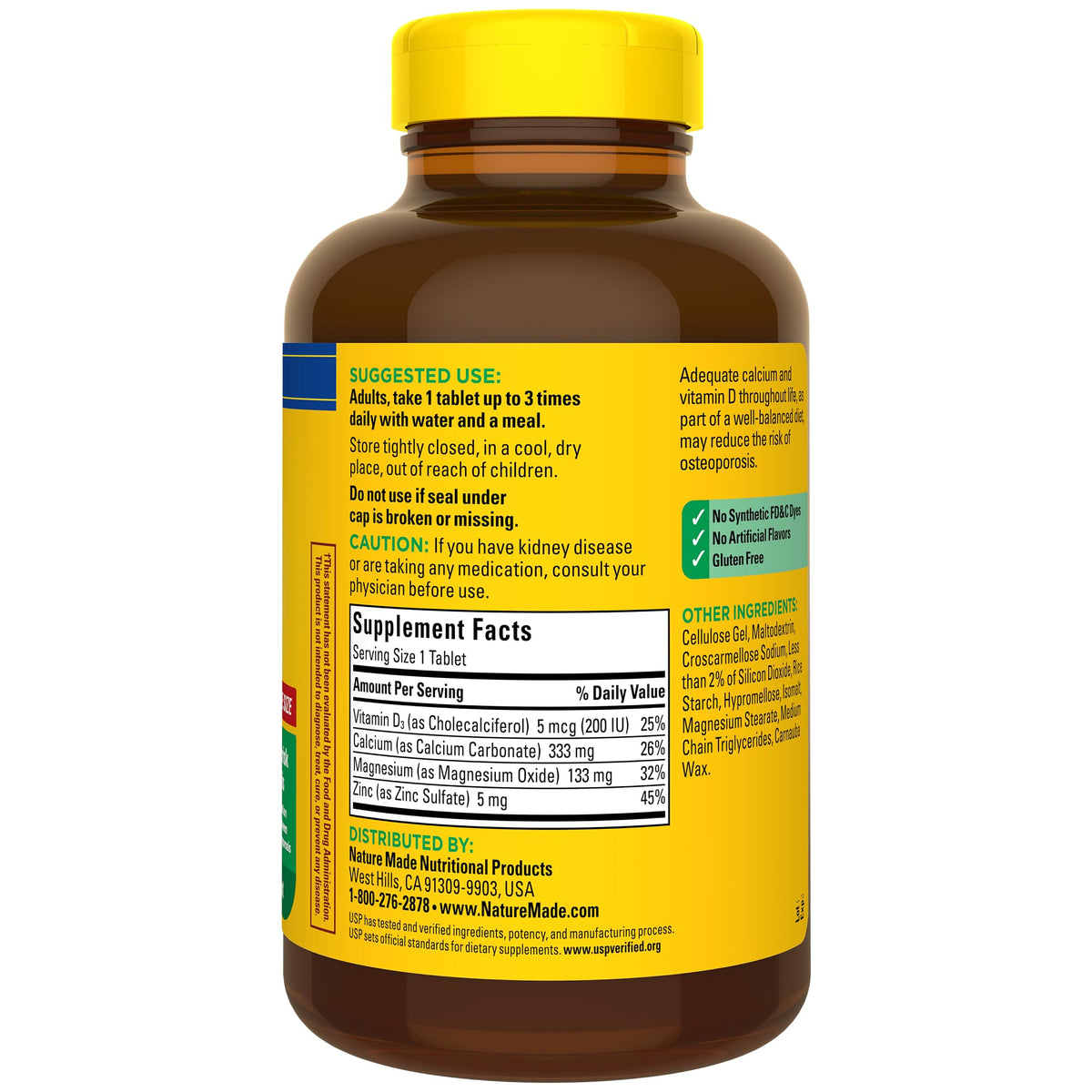 Calcium Magnesium Zinc with Vitamin D3, 300 Tablets U846