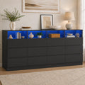 6 Drawer Dresser with Power Outlet and LED Lights N484003