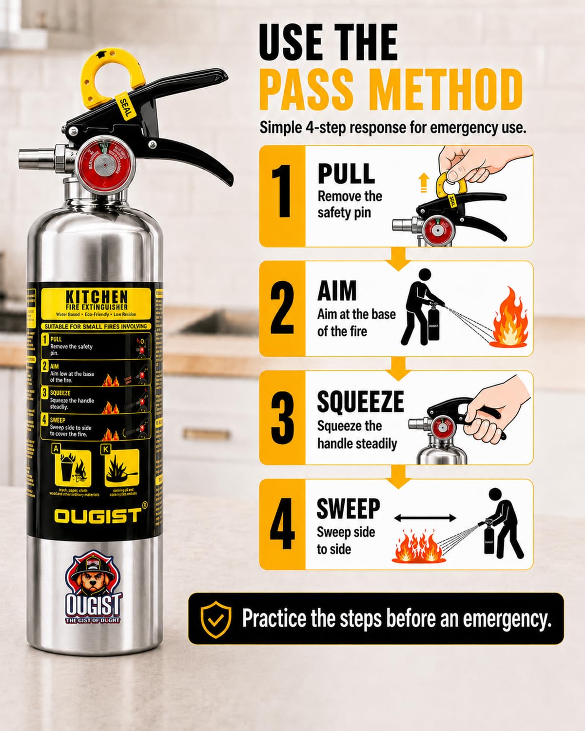 Class K Fire Extinguisher 34 Fl Oz Wet Chemical K125651