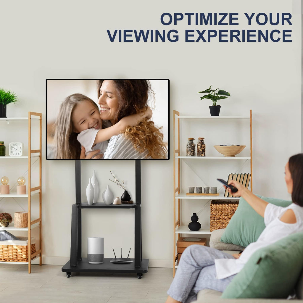 Rolling TV Stand with Wheels for 32-75 Inch Flat Panel Screens with Shelf G231
