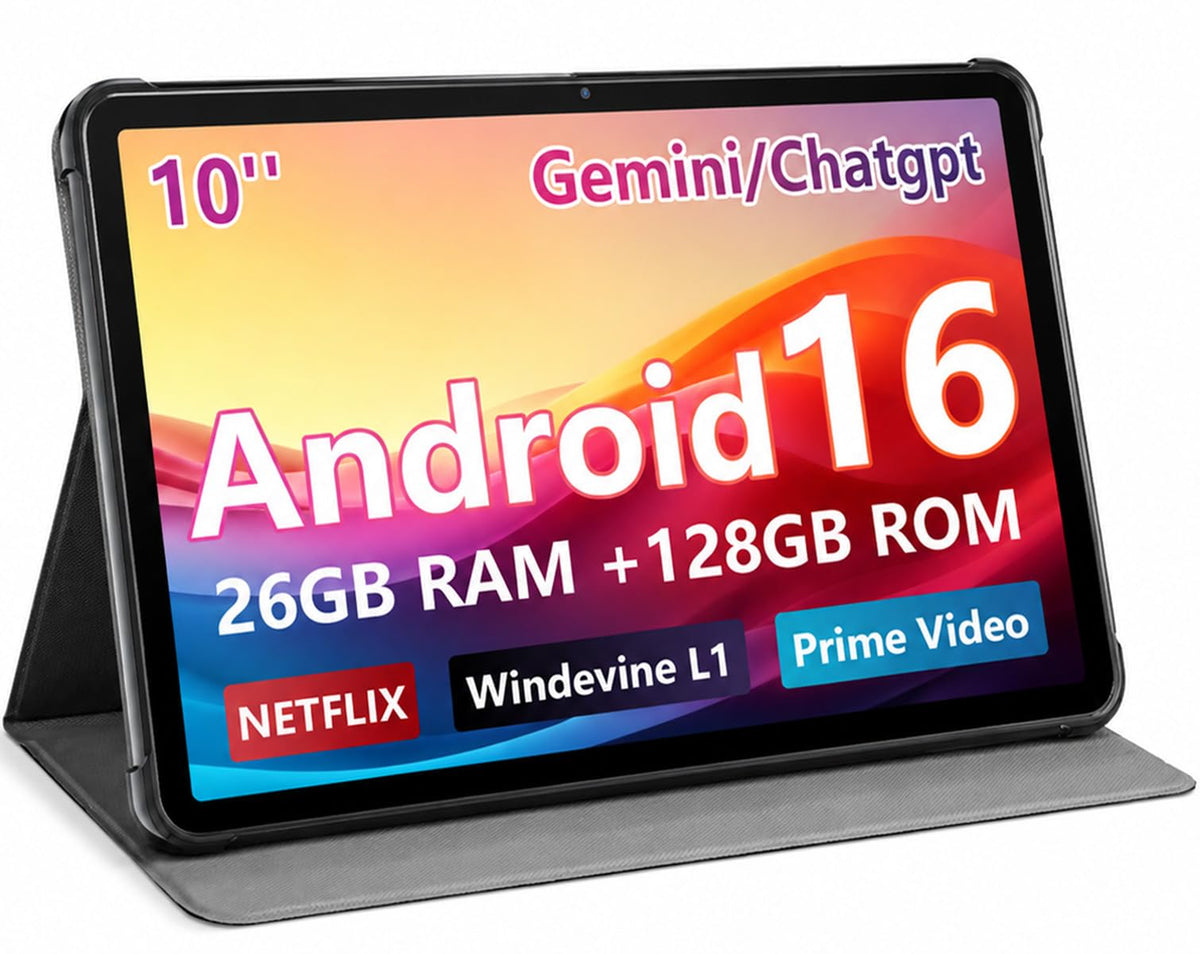 Android Tablet 10 inch, 26GB RAM 128GB ROM 7000 mAh Black C75907
