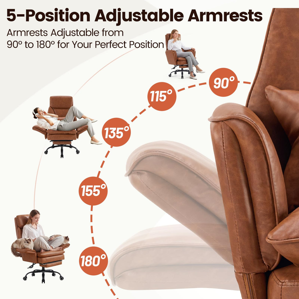 Big and Tall Ergonomic Office Chair with Footrest Q97430