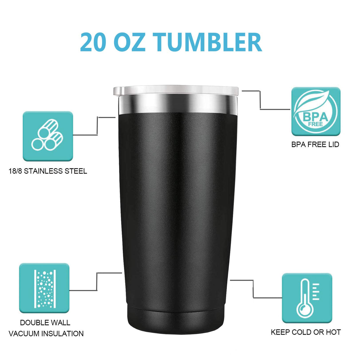20 oz Black & White Tumbler I189077