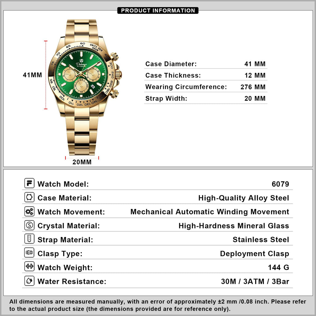 Men's Automatic Stainless Steel Mechanical Watch K156