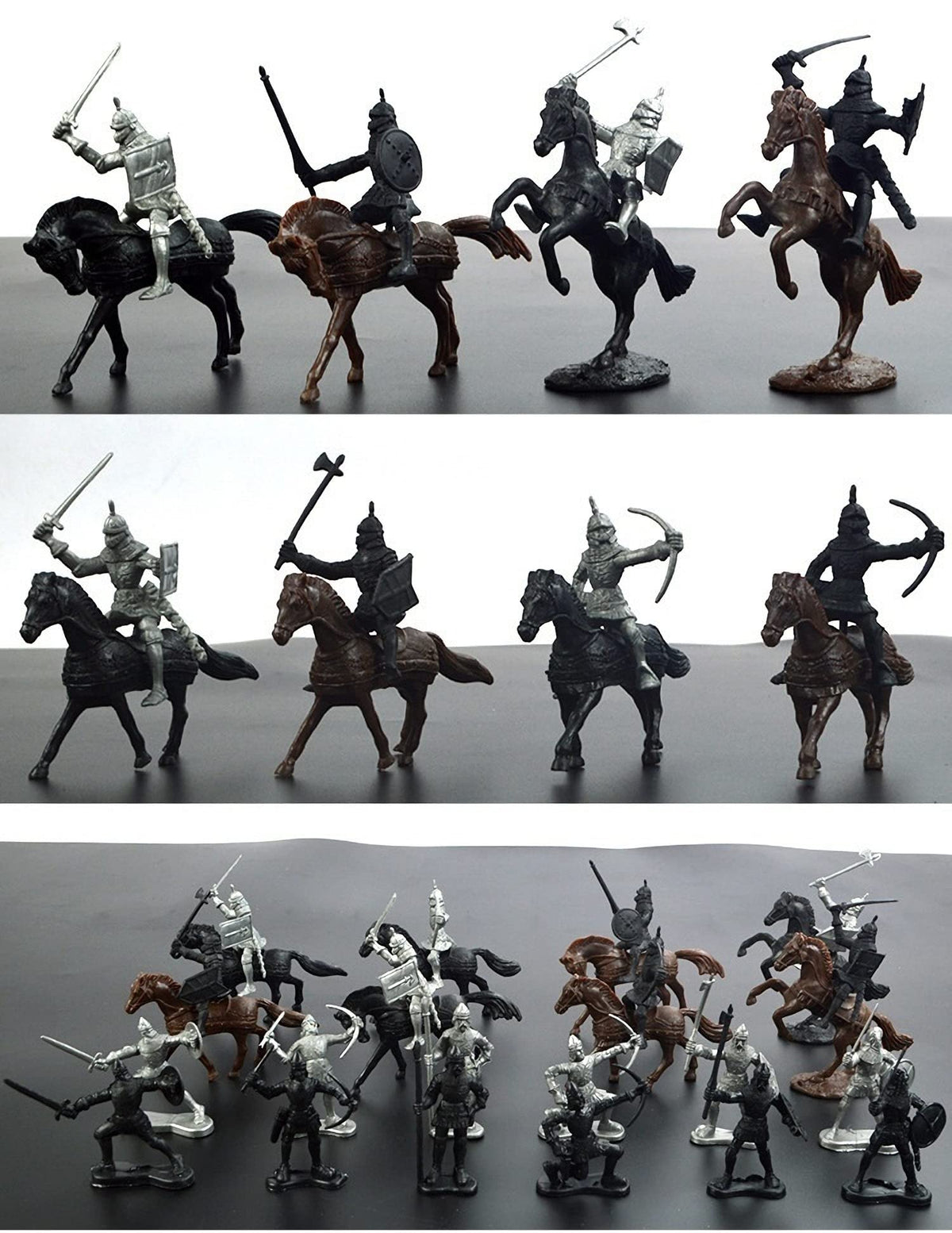 Medieval Knights Toy Soldier Cavalry Horses Set A207