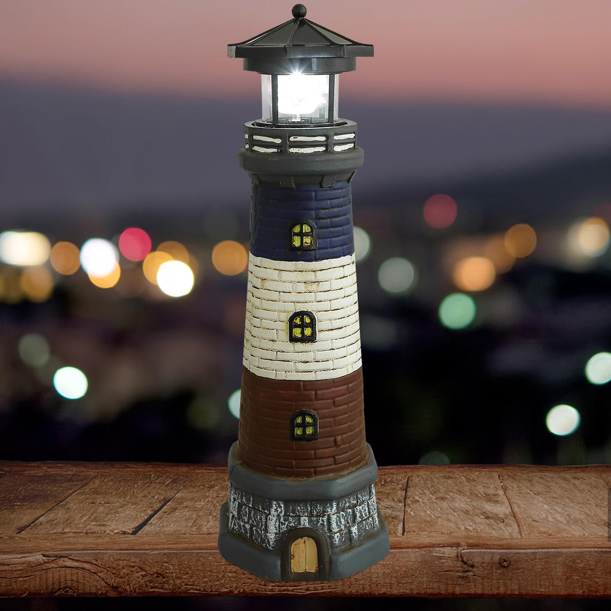 Solar Garden Lighthouse Statue 14.76In Waterproof K45857