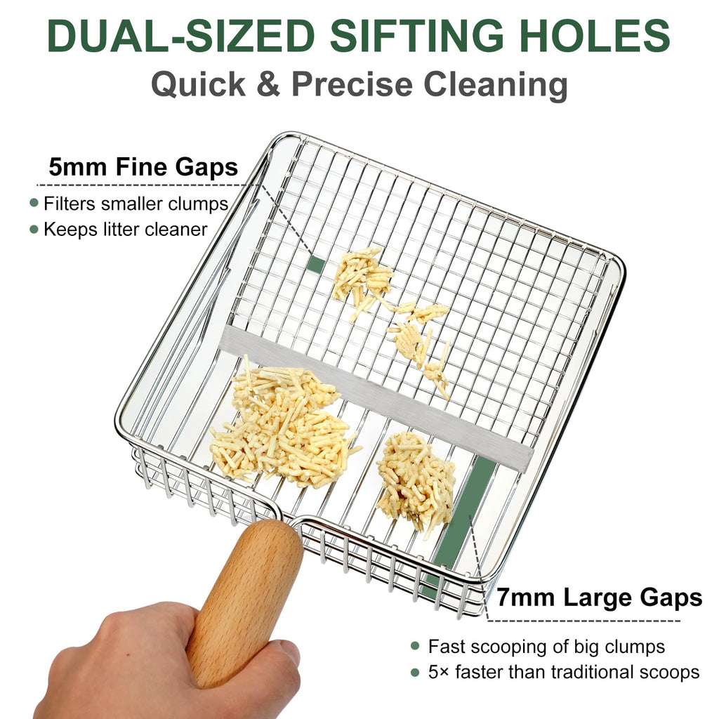 Heavy Duty Stainless Steel Cat Litter Scoop with Holder Y2427