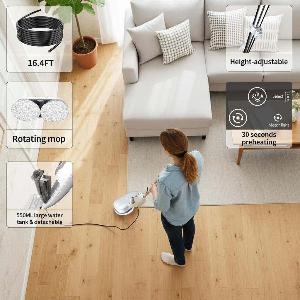 300°F Scrub & Steam Mop with 13 Accessories I654