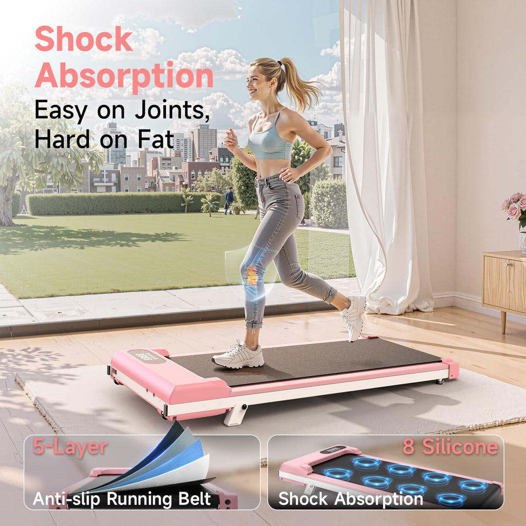Pink 3 in 1 Portable Walking Pad Treadmill G62785