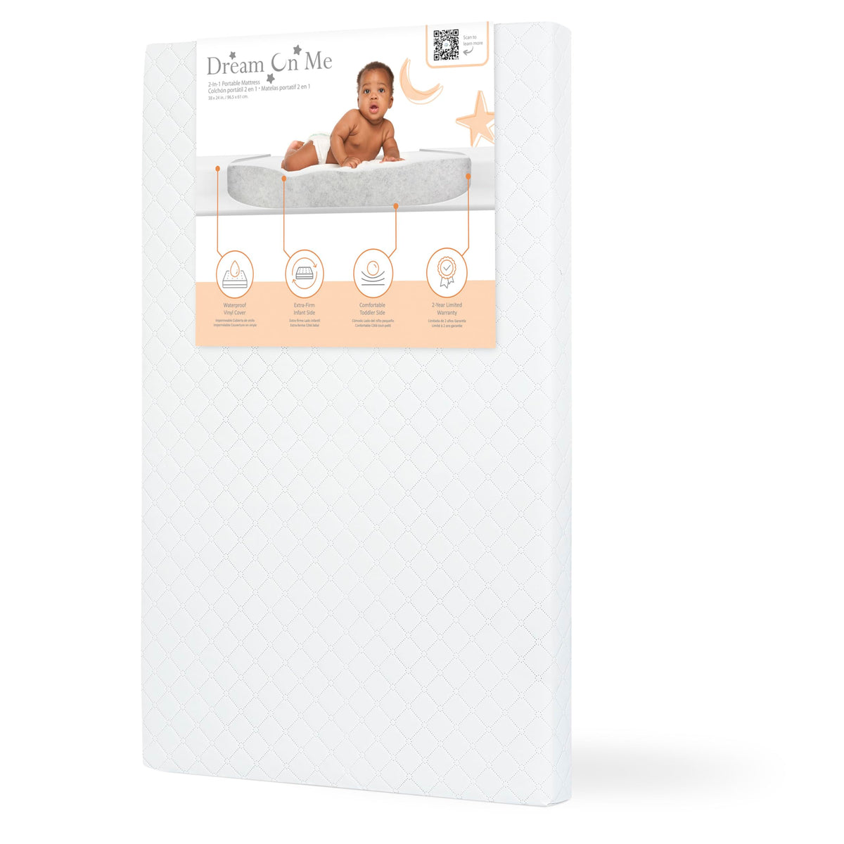 2-in-1 Mini Crib Mattress, Dual-Sided Waterproof Q208800