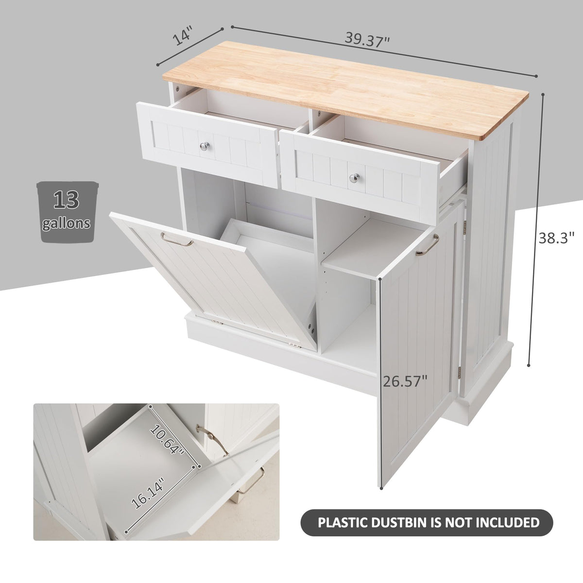 Dual Door Tilt Out Trash Can Cabinet L795