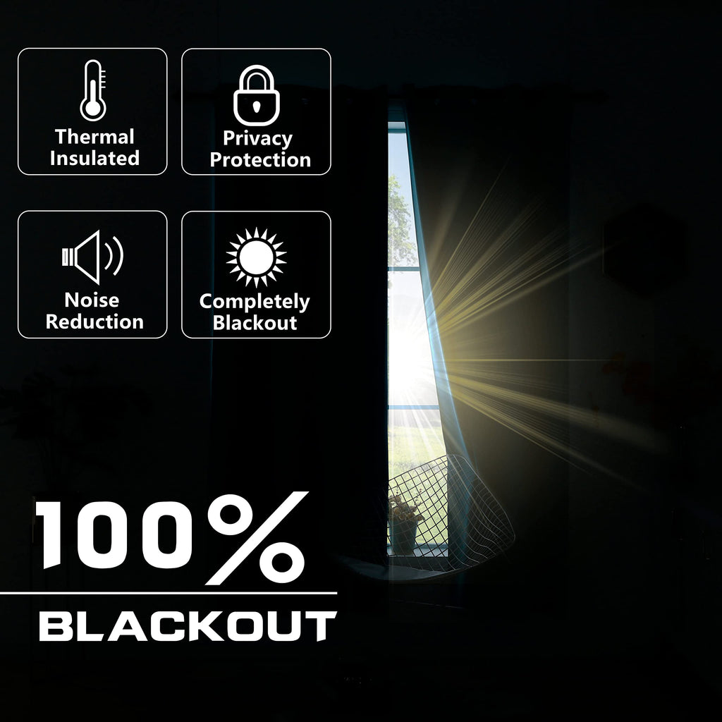 Blackout Curtains 72 Inch Extra Wide 2 Panels C915053
