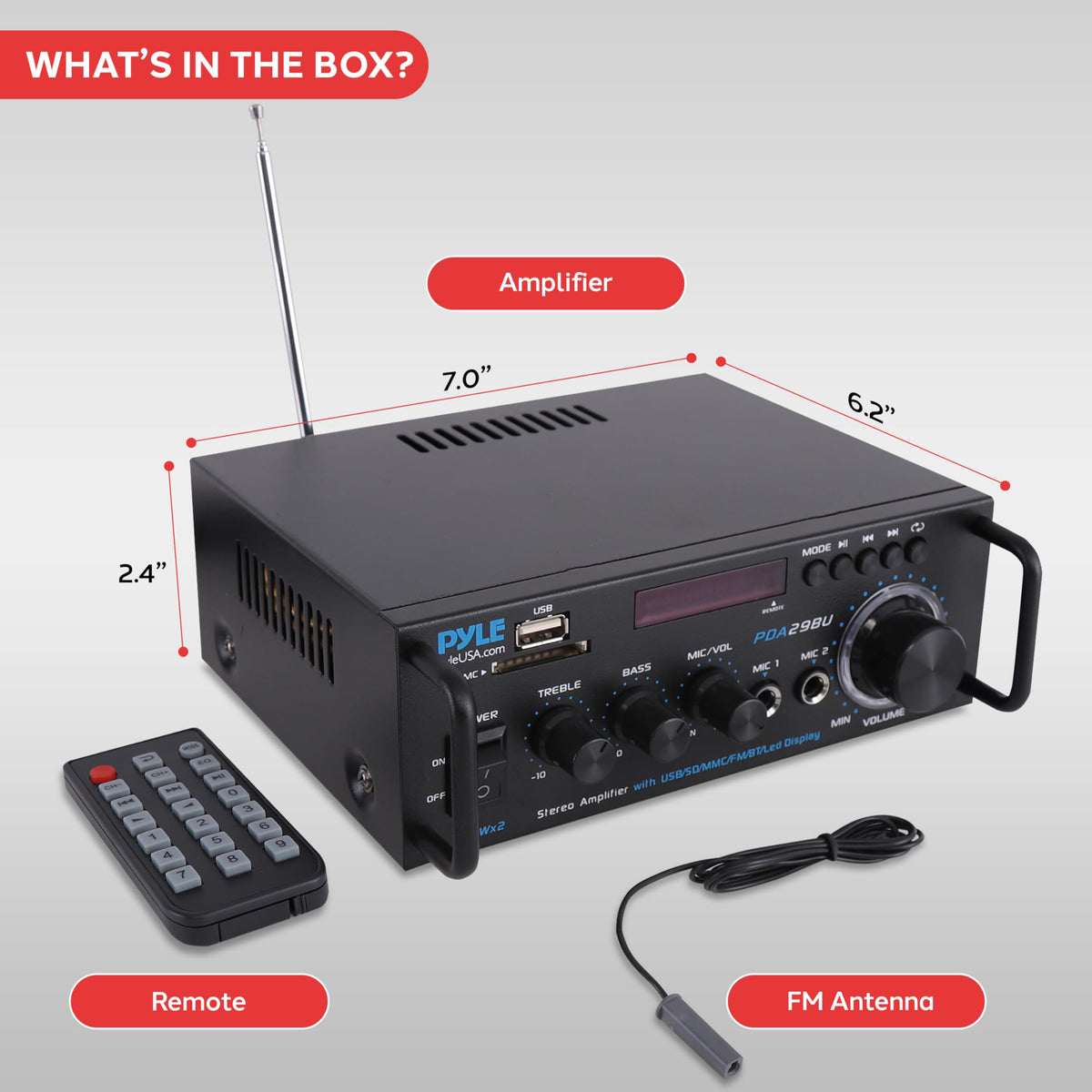 200W Stereo Power Amplifier with Bluetooth F9670