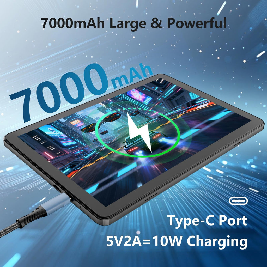 Android Tablet 10 inch, 26GB RAM 128GB ROM 7000 mAh Black C75907