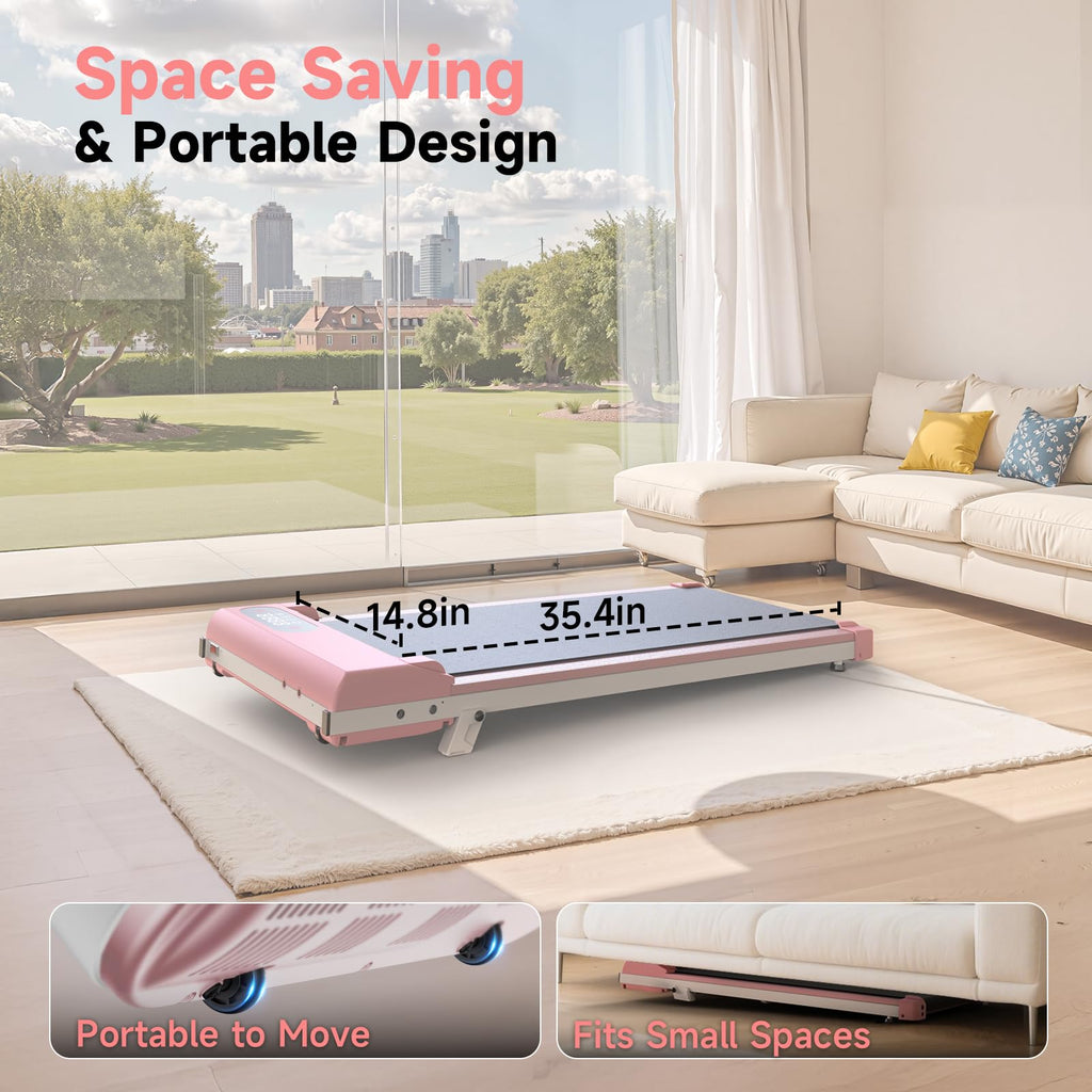 Pink 3 in 1 Portable Walking Pad Treadmill G62785