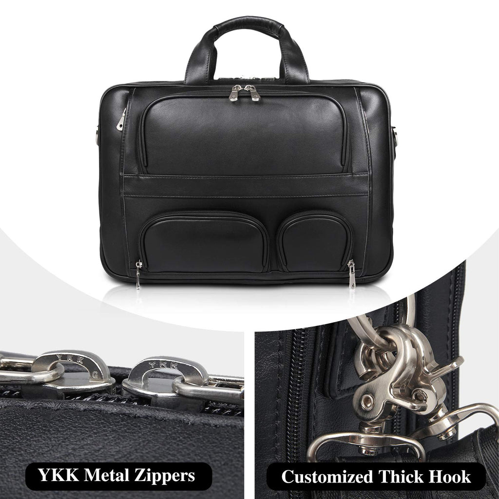 Cowhide Leather 17.3 Inch Messenger Bag Laptop Briefcase N49424