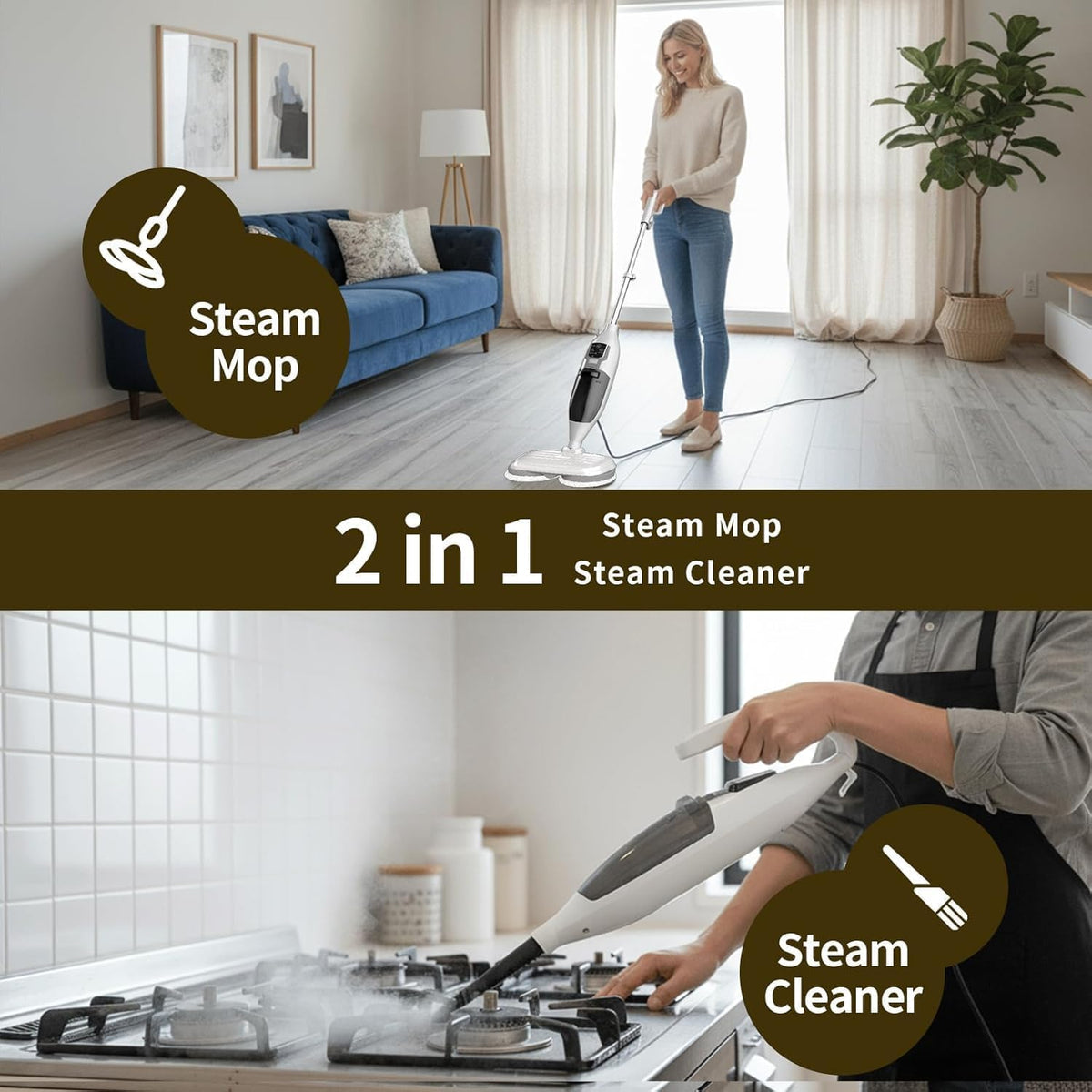 300°F Scrub & Steam Mop with 13 Accessories I654