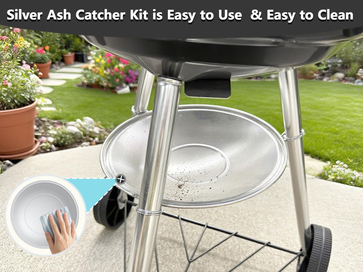 Silver Ash Catcher Pan for 22-inch Kettle Charcoal Grills I97521