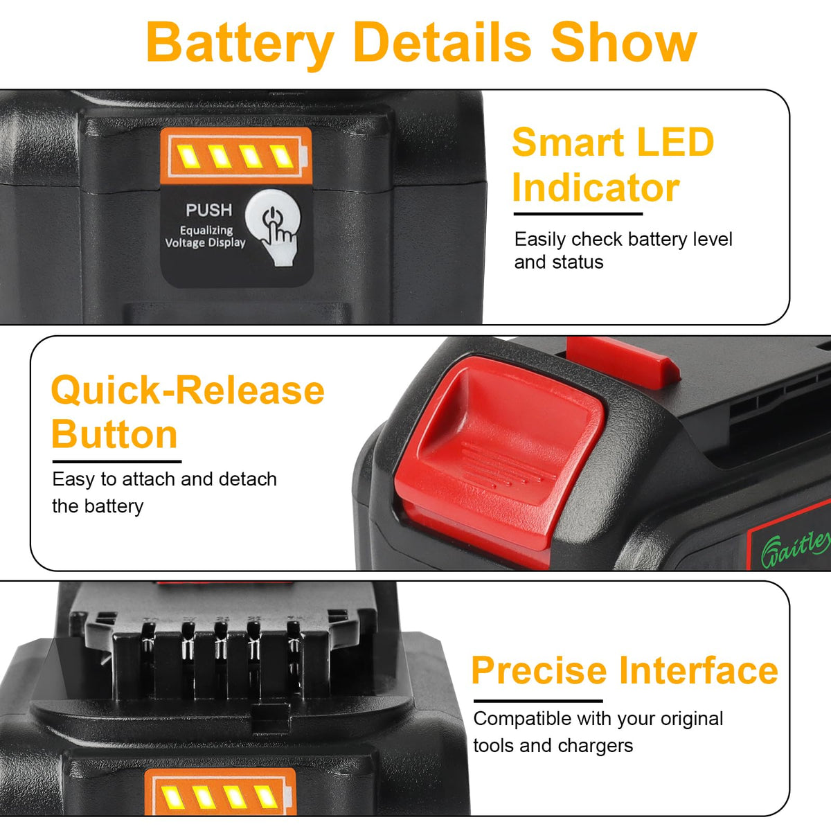 2 Pack 20V 6.0Ah Replacement Battery P484754