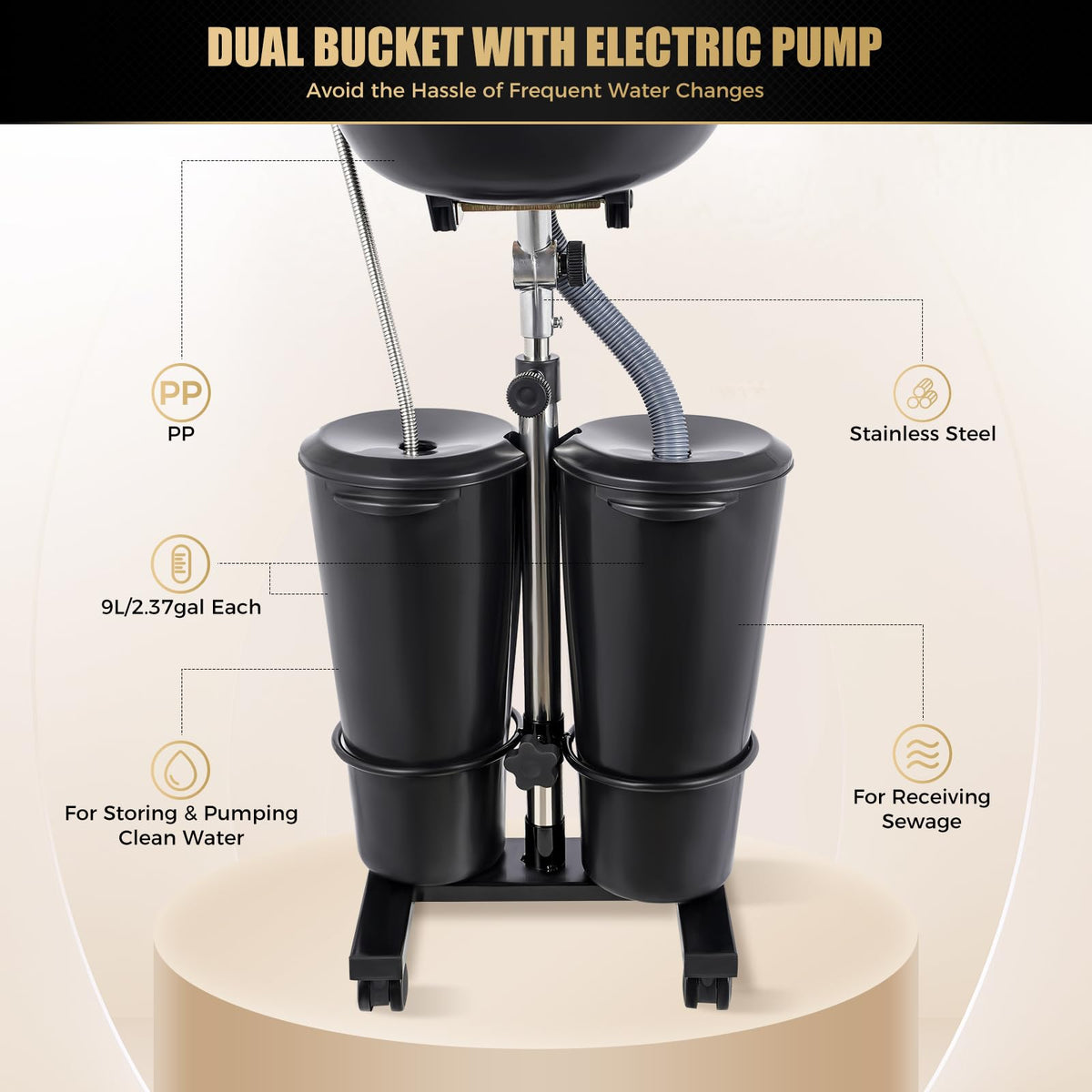 Portable Shampoo Bowl with Electric Pump A771473