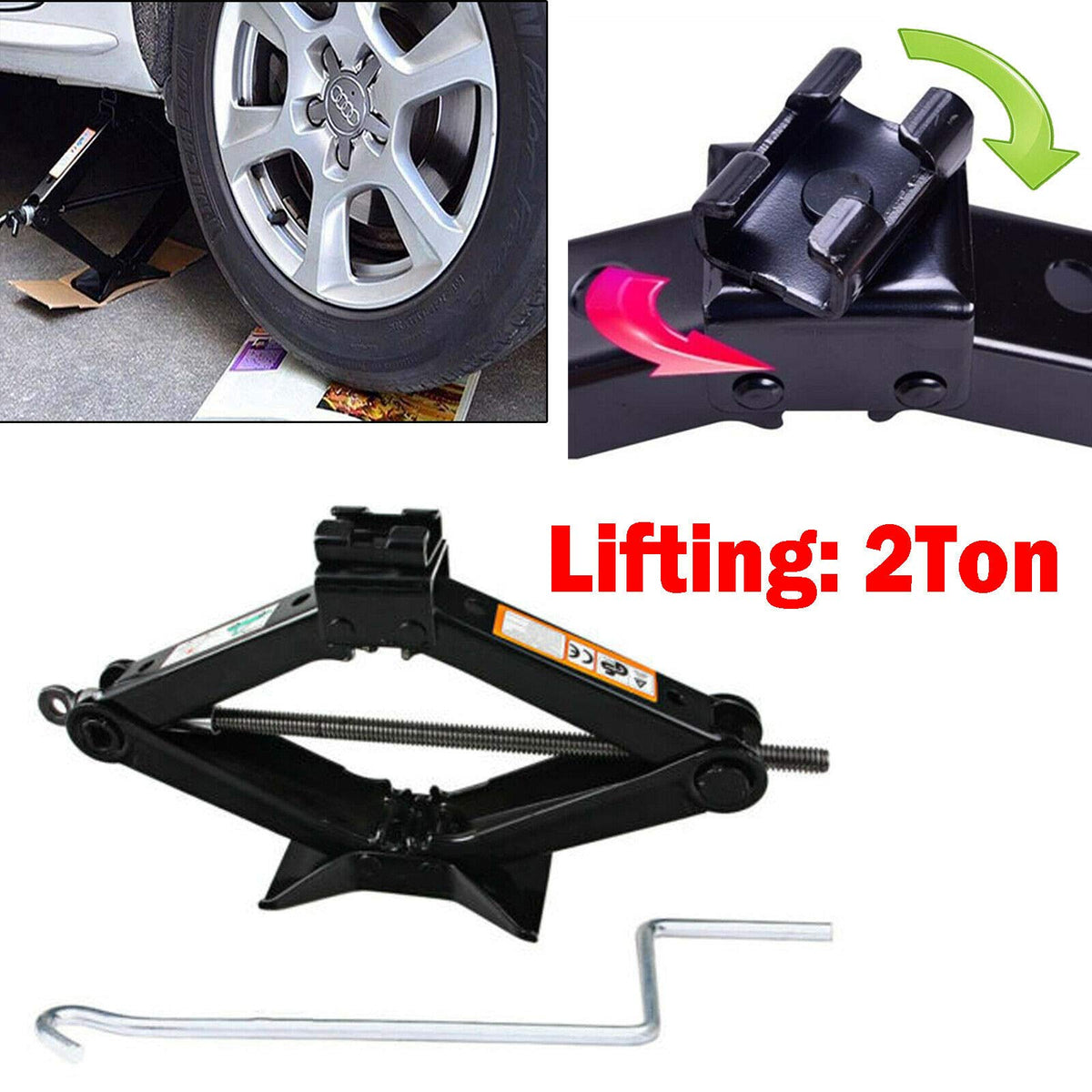 Spare Tire Lug Wrench Tool and 2 Ton Scissor Jack X177934
