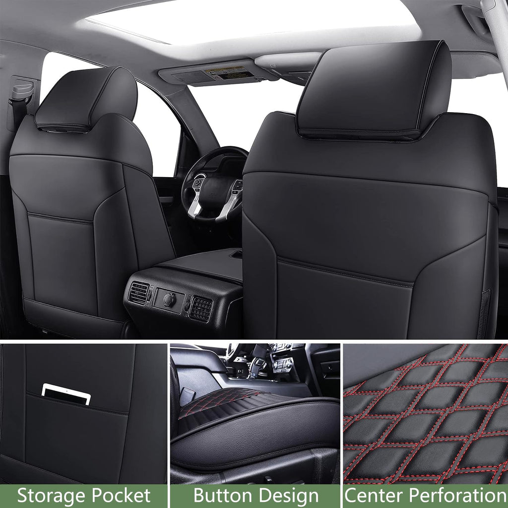 Leather 5-Seat Car Seat Covers Full Set J92038
