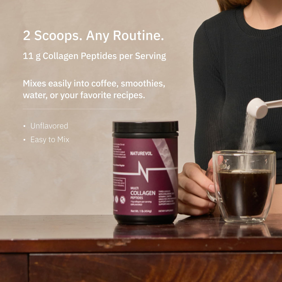 Multi Collagen Peptides Powder 1 lb Unflavored B64188