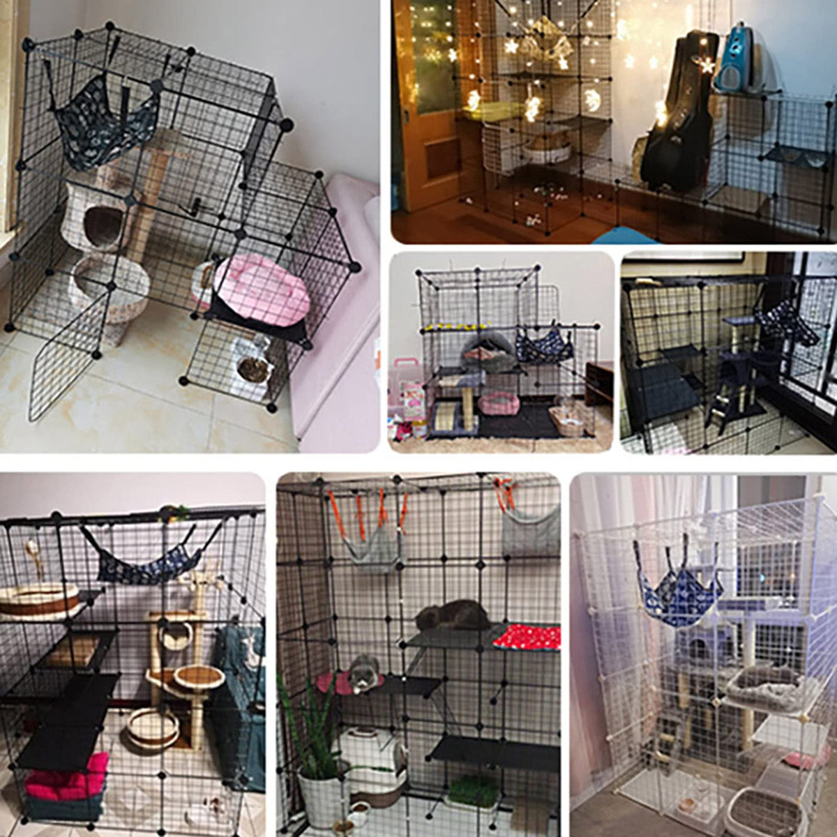 Metal Wire Small Animal Cage 111 * 111 * 146cm G545