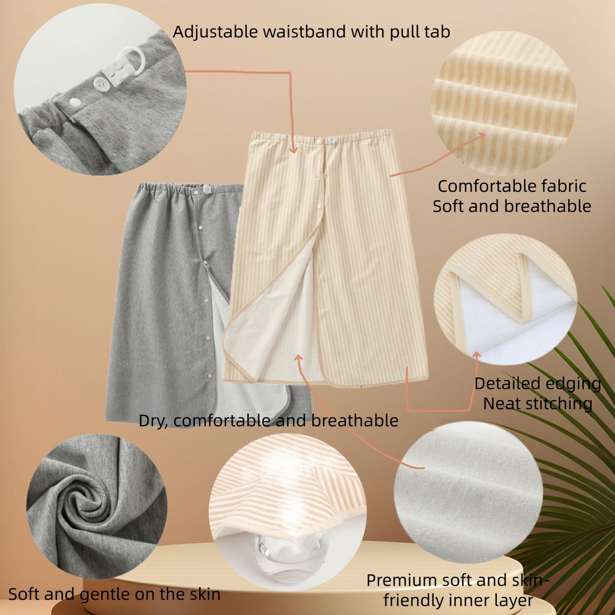Full Open Waterproof Adjustable Reusable Adult Diaper Skirt O3052