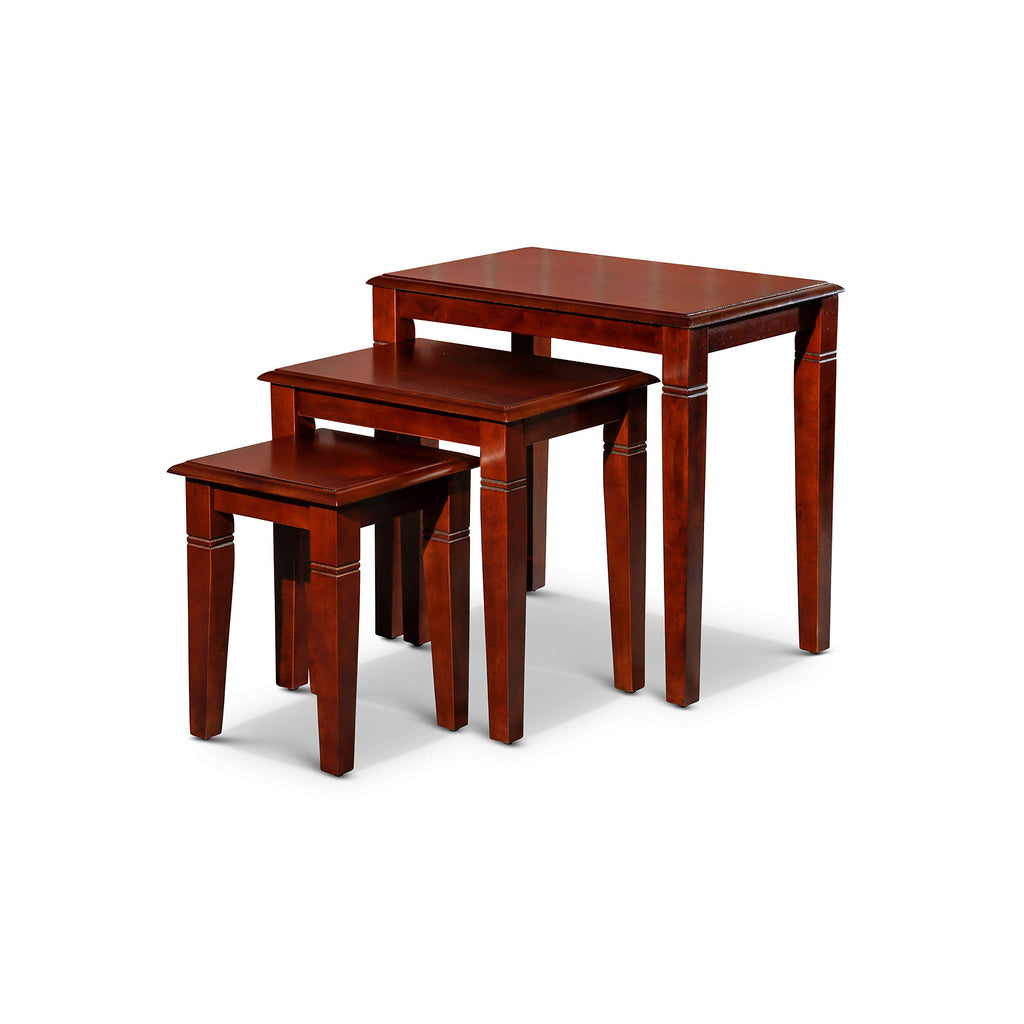 Wooden Nesting Tables Set of 3 Cherry Finish W663694