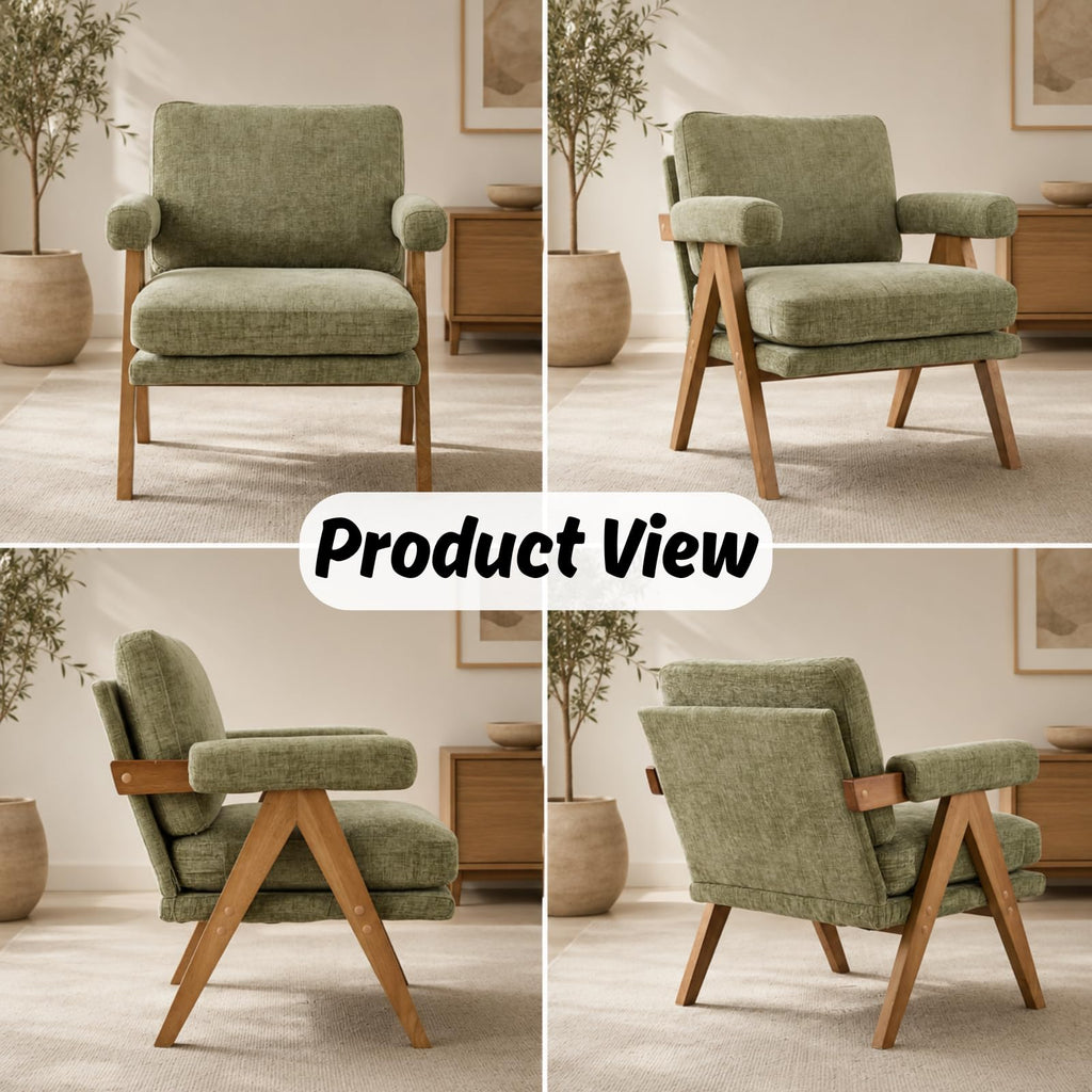 Green Mid-Century Accent Chair Set of 2 H48523
