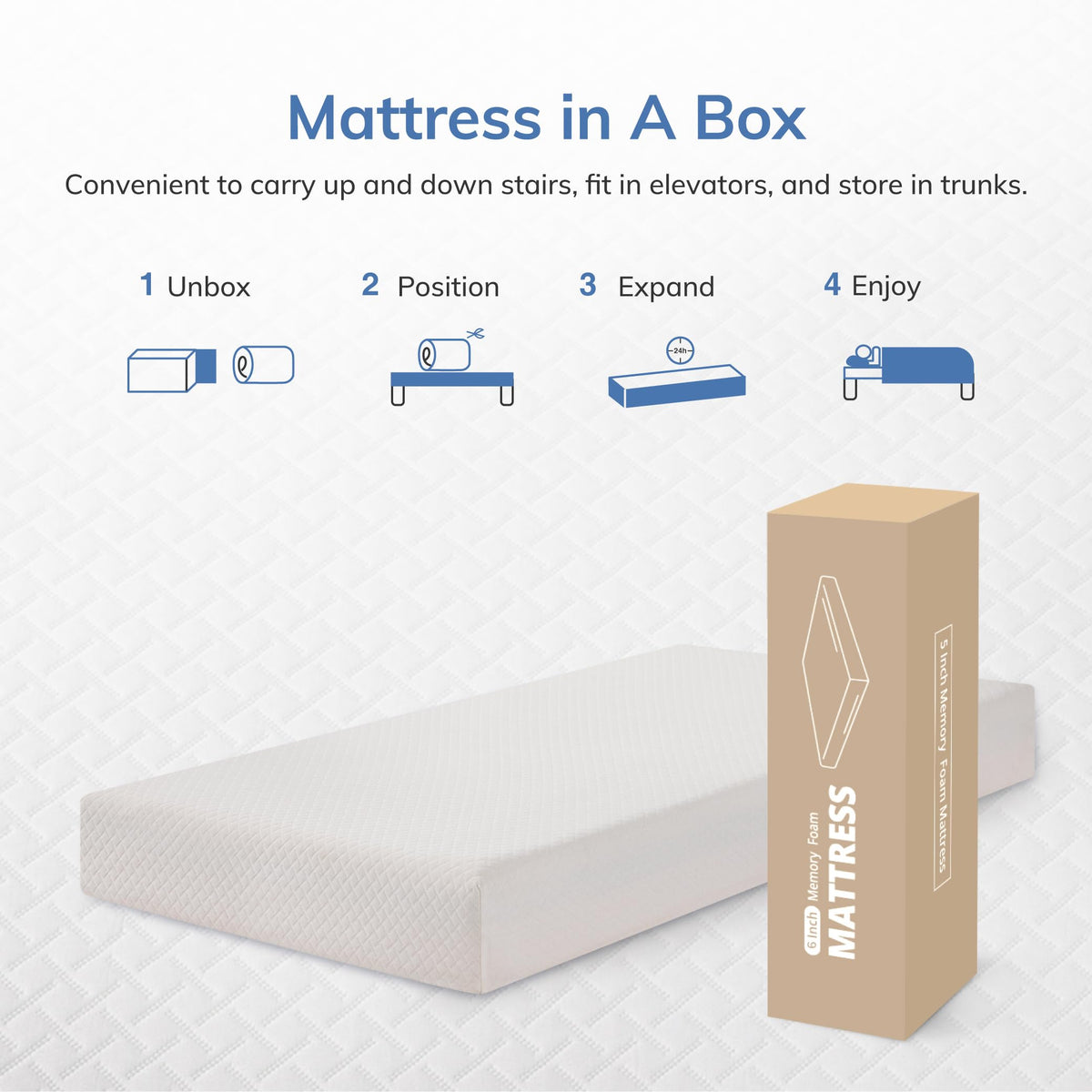 Full Size 5 Inch Green Tea Memory Foam Mattress X5589