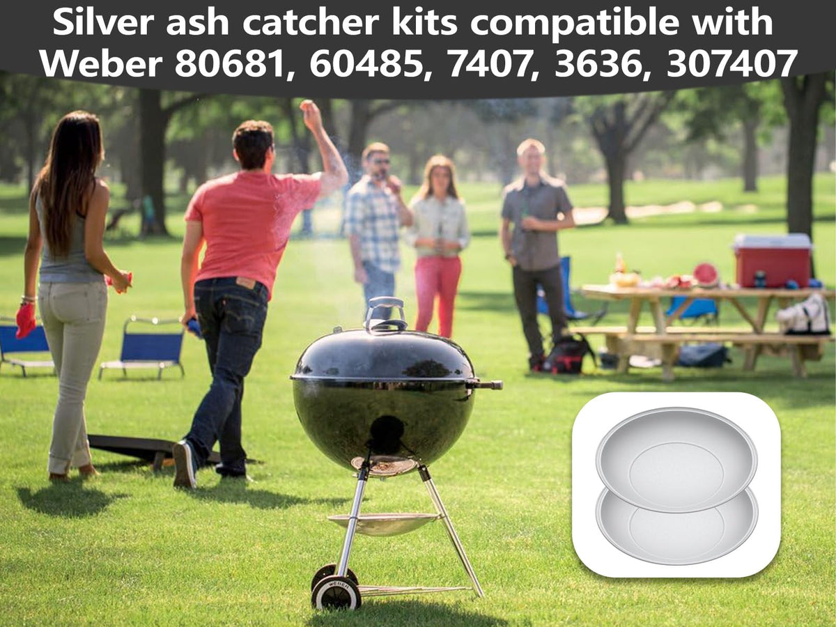 Silver Ash Catcher Pan for 22-inch Kettle Charcoal Grills I97521